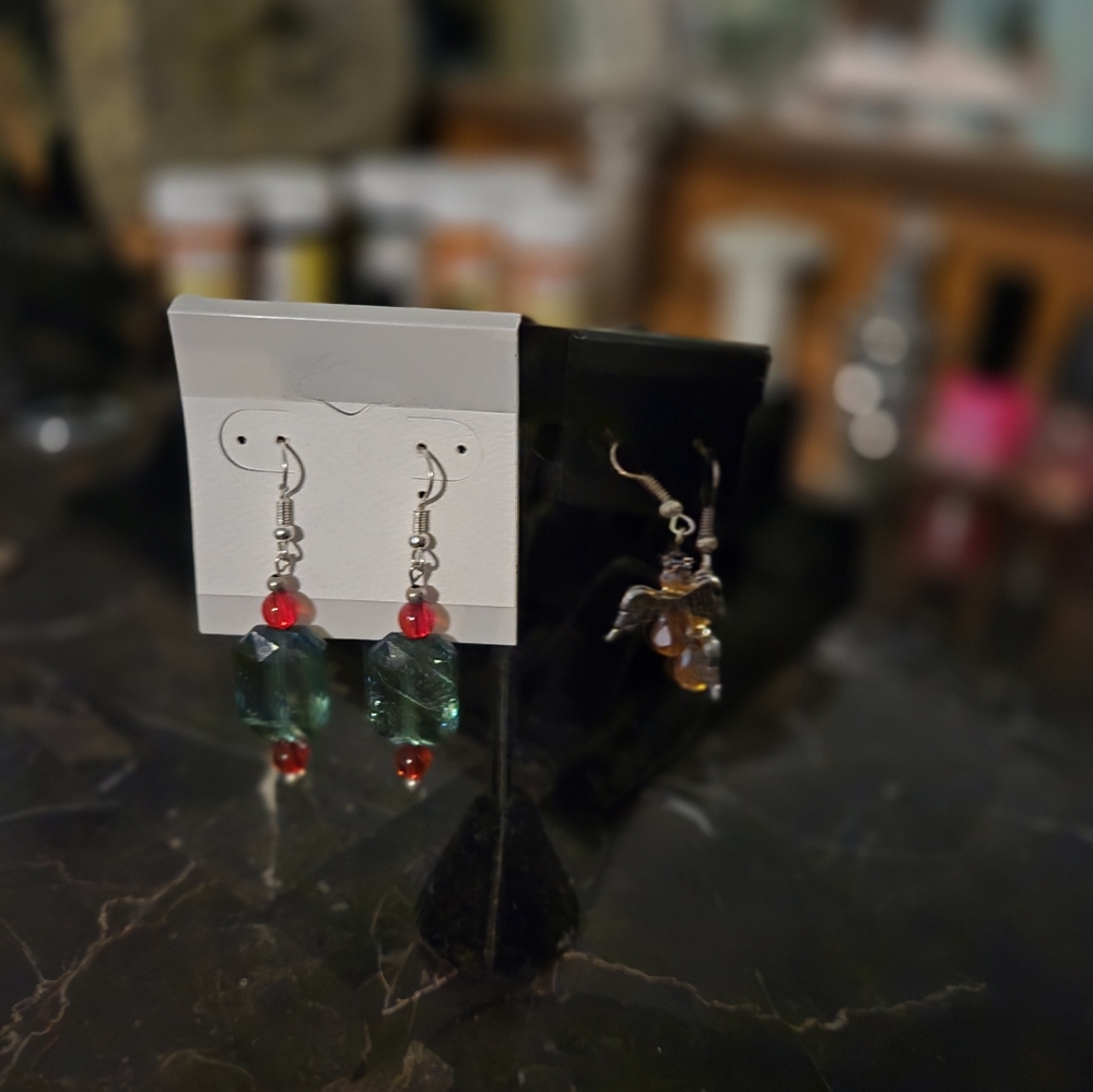 Earrings these are custom made 7.00 each plus shipping some are christmas earrin